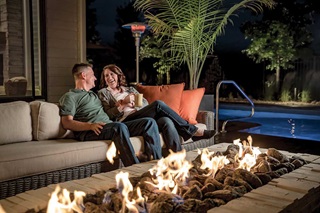 Couple by Outdoor Fire Pit