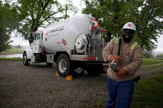 Tank refill propane delivery